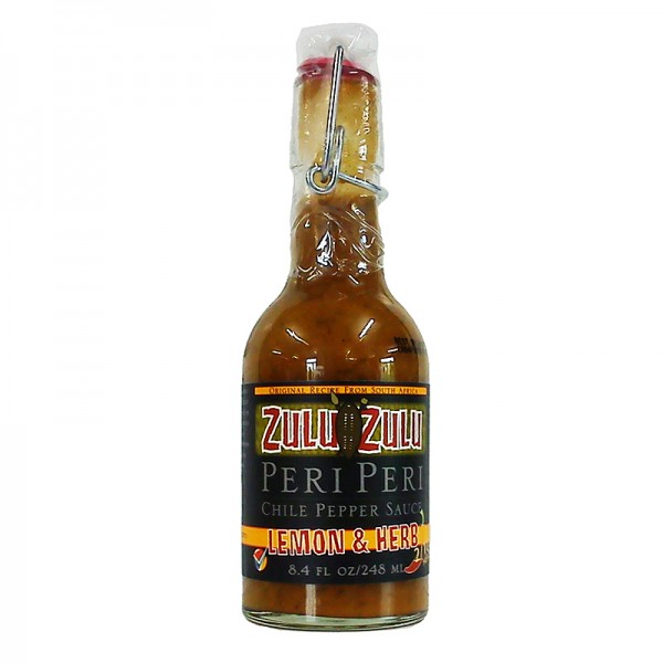 Zulu Zulu Peri Peri Chile Pepper Sauce-Lemon and Herb, 248ml