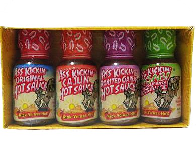 Ass Kickin Mini Hot Sauce 4 Pack, 4x22ml