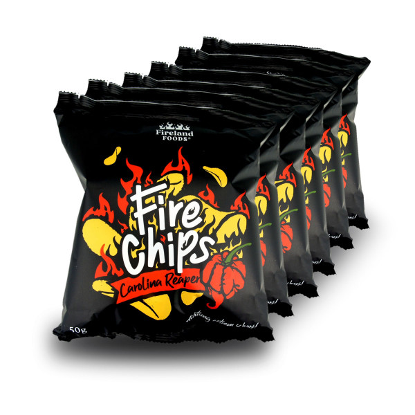 Fireland Foods Fire Chips Carolina Reaper, 6 x 50g