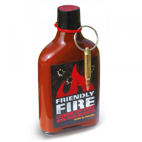 Scovillas FRIENDLY FIRE Extreme HotSauce with Bullet, 247 ml